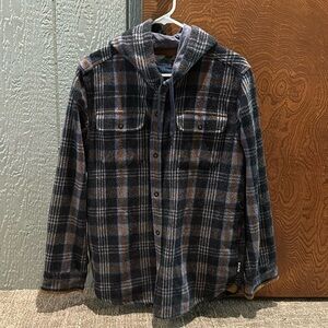 Men’s Prana flannel snap hoodie - size M